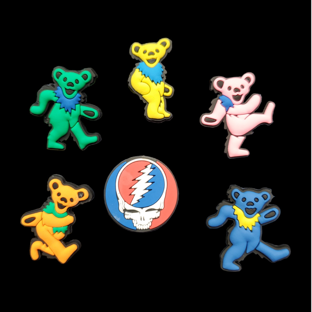 Grateful Dead Croc Charms - Steal Your Face - Dancing Bears - 6 Pieces - Picture 5 of 5